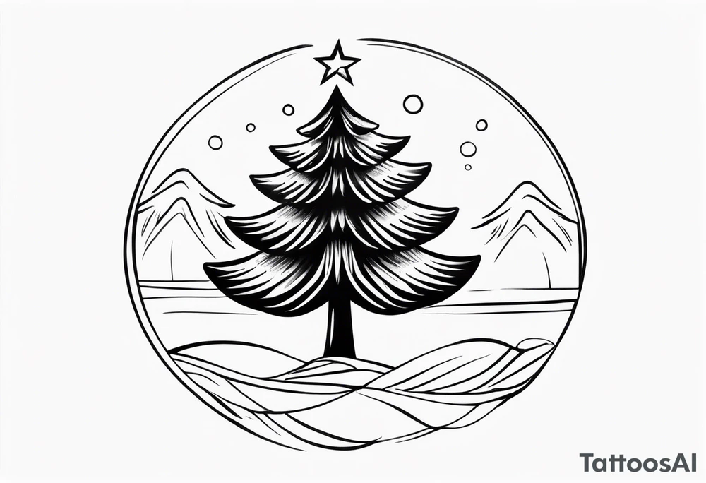 Christmas tree ornament tattoo idea