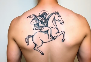 dynamic jesus as rider on the white horse tattoo idea