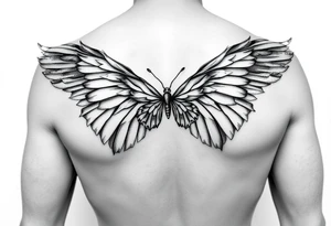 eros and psyche Greek mythology  inspired using angel wings and butterfly wings as core concepts- more illustrative and mythological for arm tattoo tattoo idea