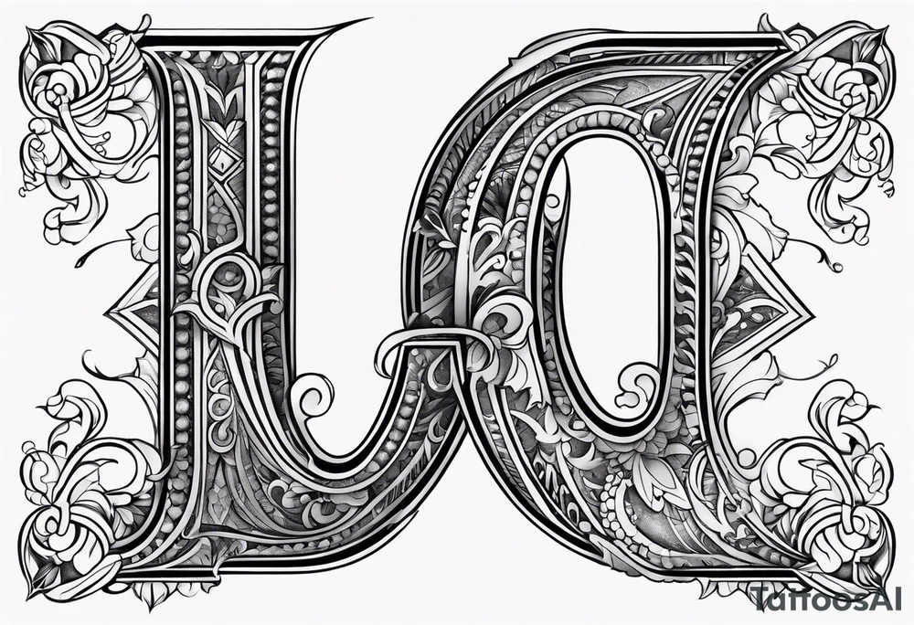 Fancy letter D and G tattoo idea