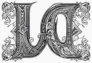 Fancy letter D and G tattoo idea