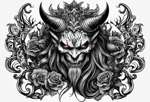 Demon holding a decapitated head tattoo idea