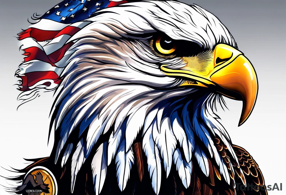 Military eagle freedom tattoo idea