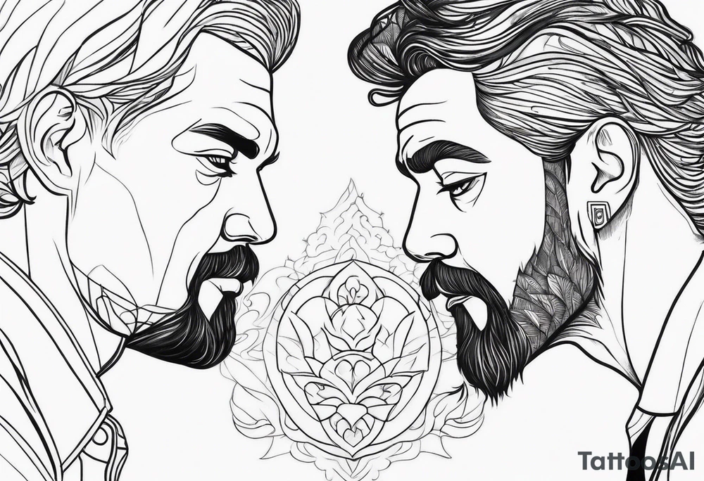 Father and son simple tattoo idea
