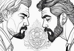 Father and son simple tattoo idea