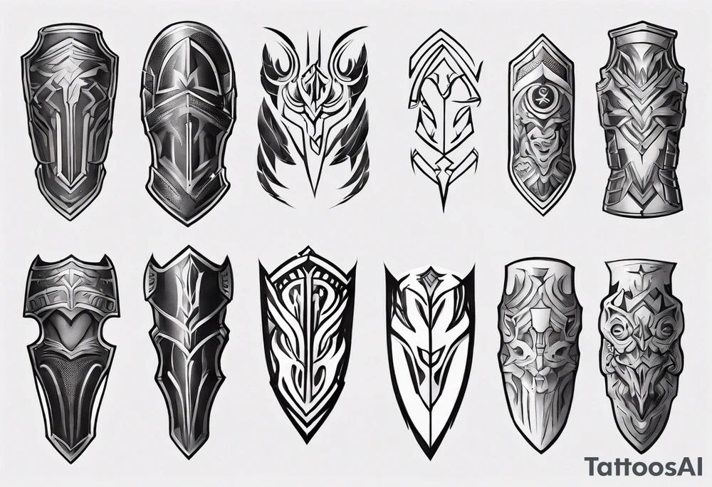 Leg armor tattoo idea