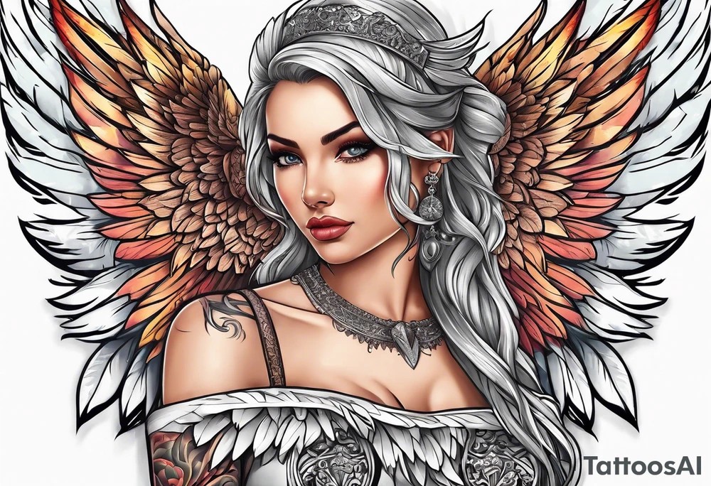Kieanna with angel wings tattoo idea