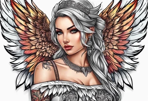 Kieanna with angel wings tattoo idea