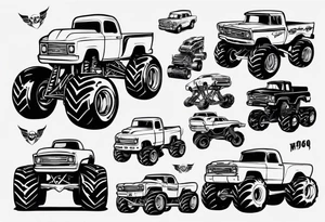 1960 monster truck tattoo idea