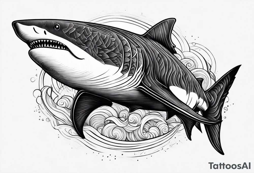 tiger shark with cool texture pattern top view tattoo idea tiger shark with cool texture pattern top view tattoo idea