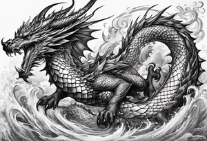 Drache mit Schlangenkörper tattoo idea