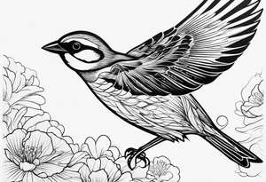 Flying sparrow tattoo idea