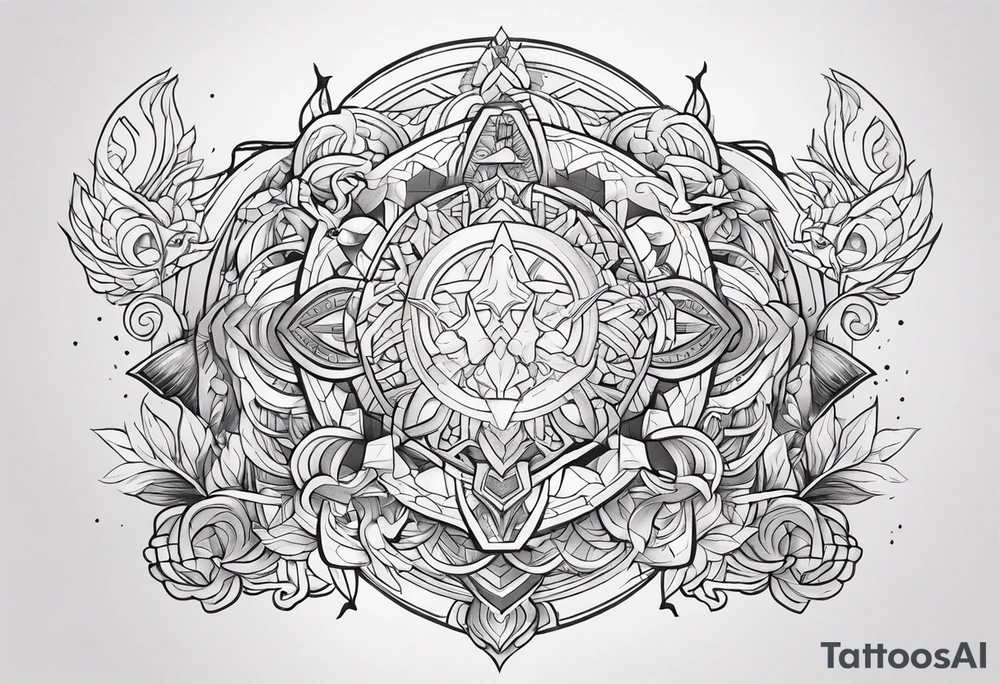 minimalist mythological gods tattoo idea