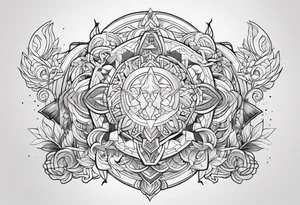 minimalist mythological gods tattoo idea