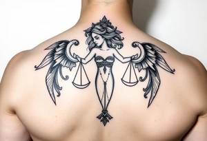 lady libra in words tattoo idea