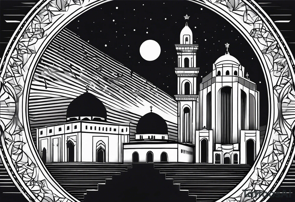 israel city vector circle
 vignette tattoo idea