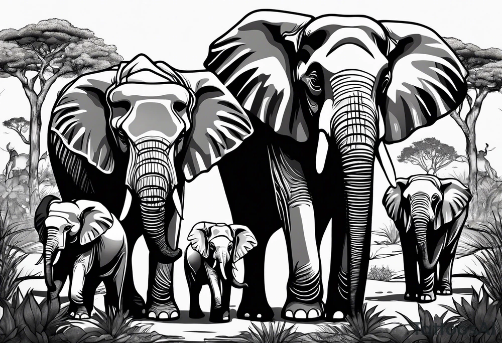 Elephant Family tattoo idea