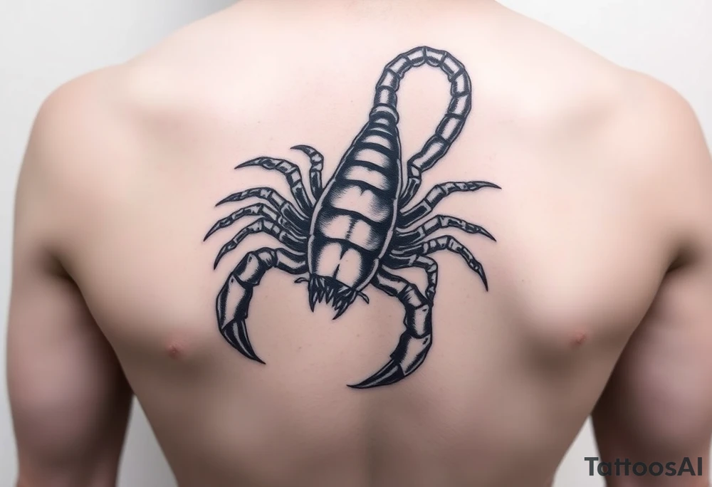 Large black scorpion tattoo idea