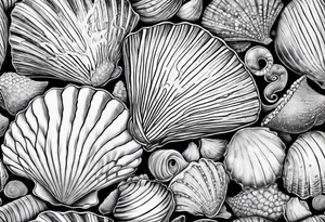 beachy seashells tattoo idea