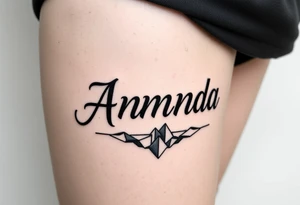 Name Amanda with Harry Potter theme tattoo idea