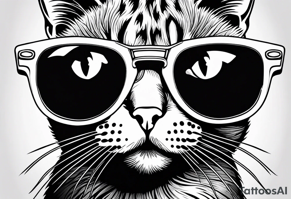 cat sunglasses tattoo idea