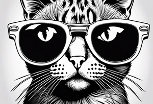 cat sunglasses tattoo idea