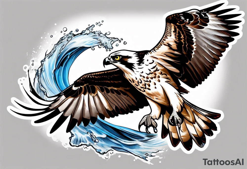 osprey catching fish tattoo idea