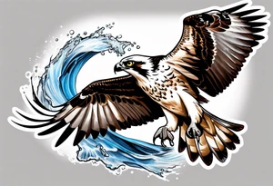 osprey catching fish tattoo idea