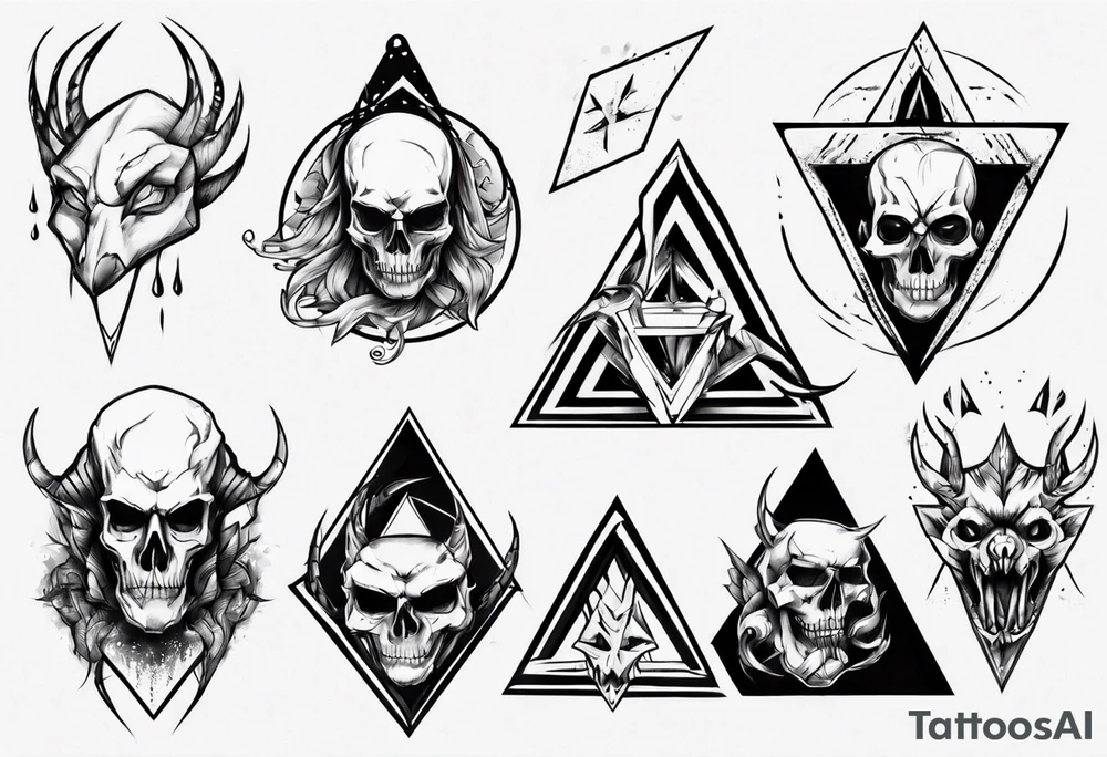 Face claw triangle tattoo idea