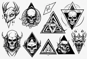 Face claw triangle tattoo idea