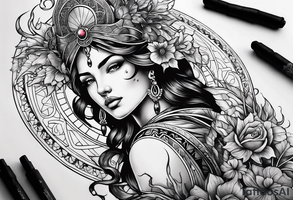 Scorpio goddess tattoo idea