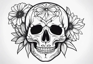 skull and aster tattoo idea