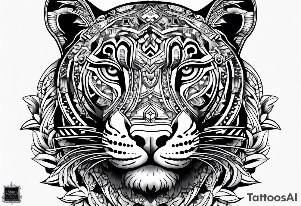 aztec black jaguar tattoo idea