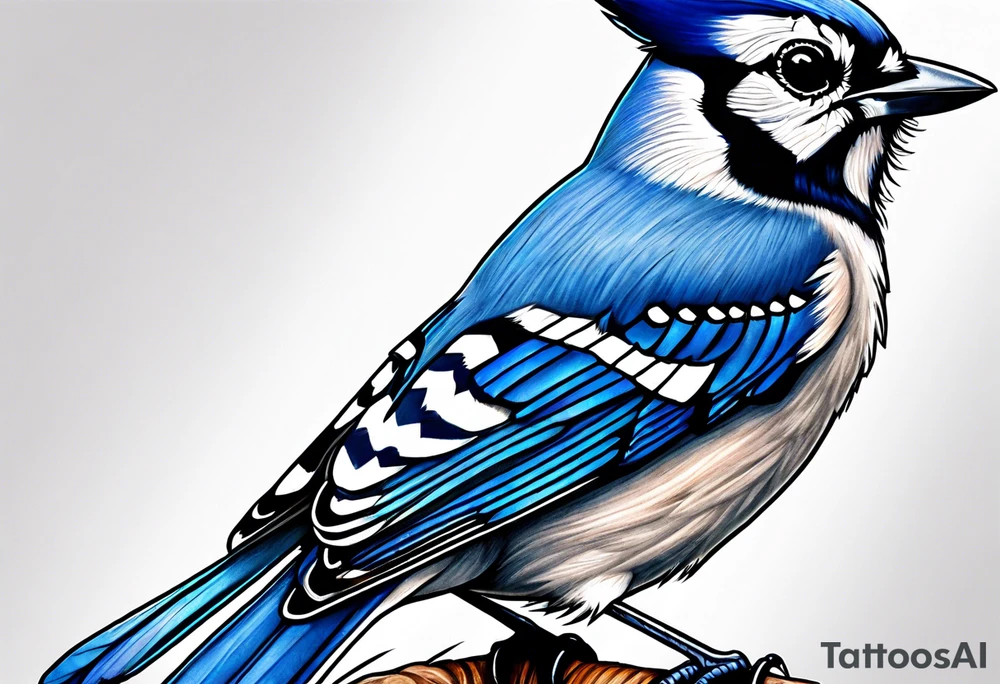 Majestic bluejay tattoo idea