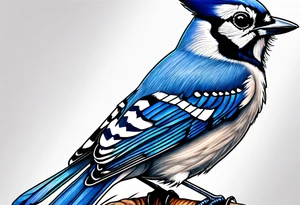 Majestic bluejay tattoo idea