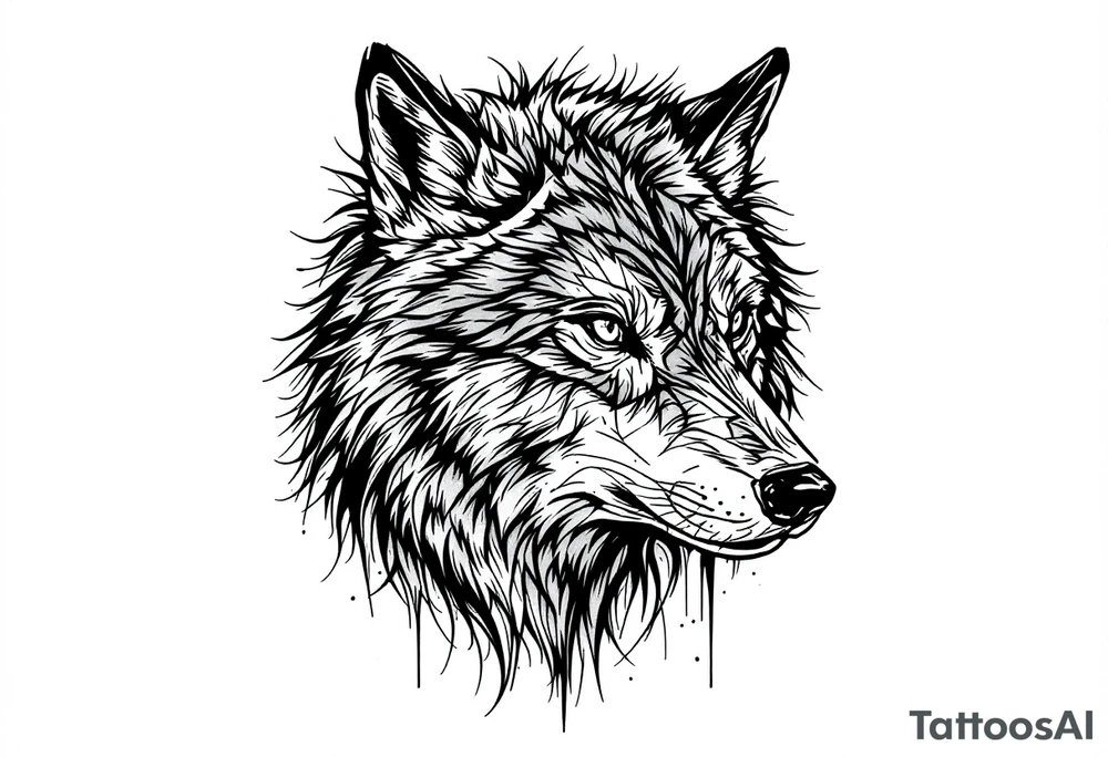 mongolian grey wolf tattoo idea