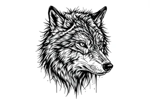 mongolian grey wolf tattoo idea