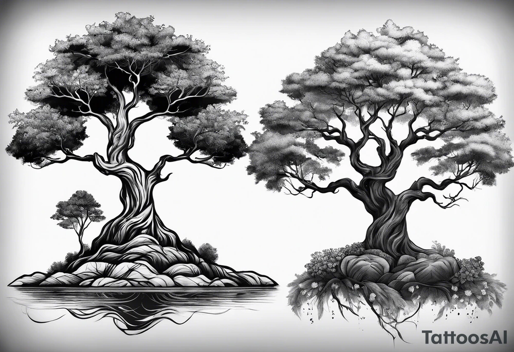 5 trees tattoo idea