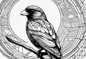 pássaro corvo pousando tattoo idea