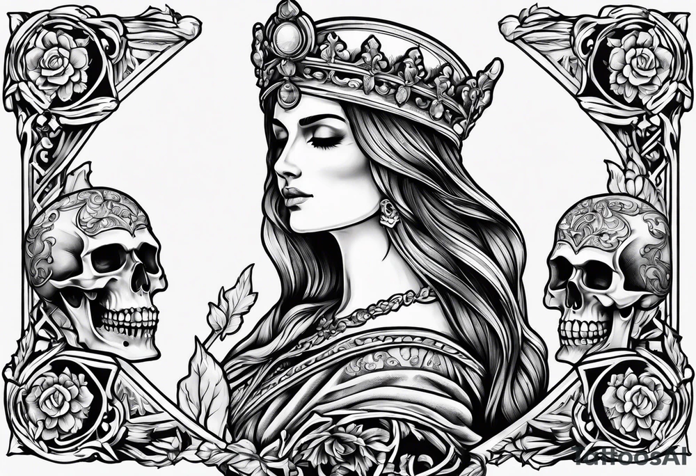 Saint Barbara skeleton tattoo idea
