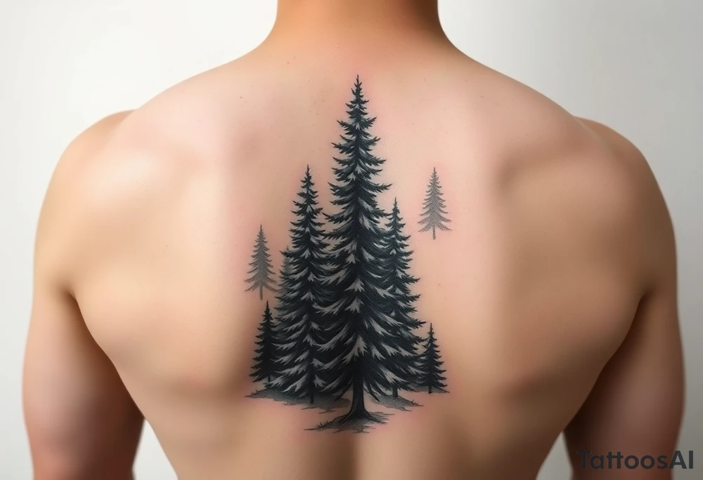 Coniferous forest forearm tattoo sleeve tattoo idea