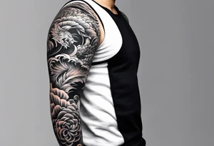 irezumi arm sleeve tattoo idea