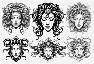 Medusa front profile tattoo idea