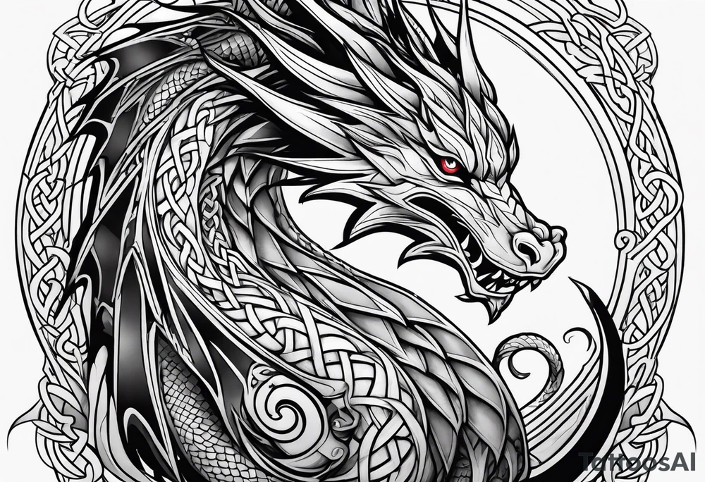 celtic mythology dragon tattoo idea