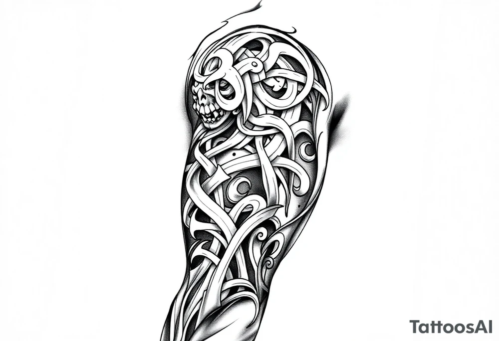 Celtic tribal sleeve tattoo idea