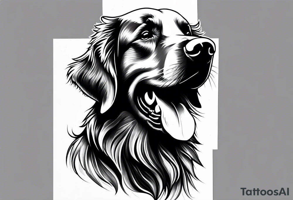 One happy dark colored golden retriever. tattoo idea
