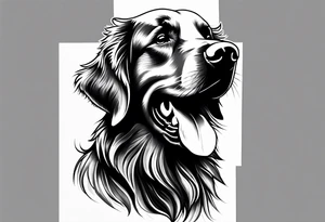 One happy dark colored golden retriever. tattoo idea