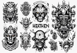 heathen robotic wording tattoo idea