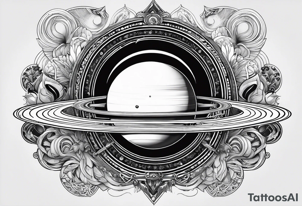 saturn in a psytrance key tattoo idea