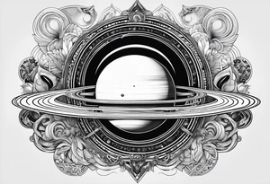 saturn in a psytrance key tattoo idea